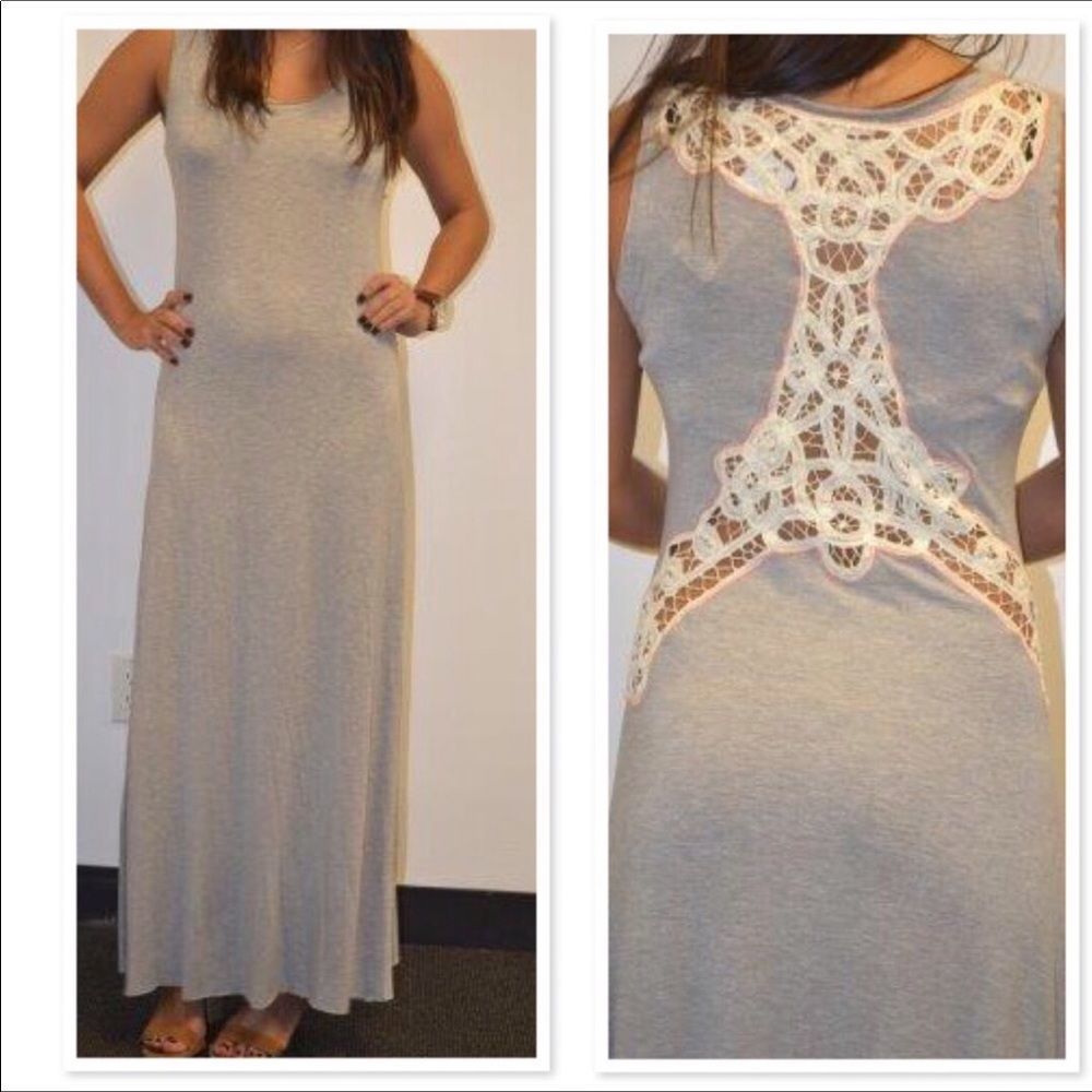 {MY STREE} CROCHET BACK MAXI DRESS